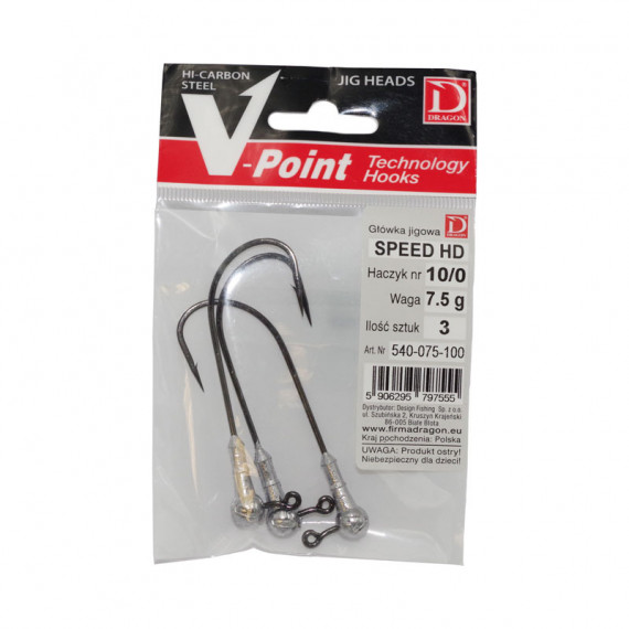 Tête Plombée V-Point Speed HD Jig Head 7.5gr 3pcs 2