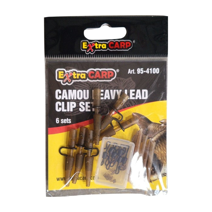 Clip Plomb Extra Carp Heavy Lead Clip Set Camou (par 6) 1