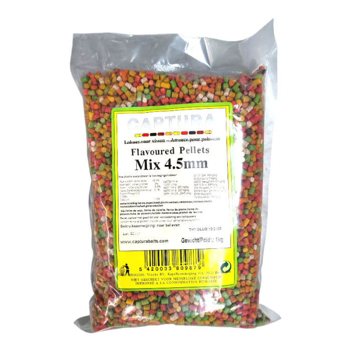 Pellets Captura 4.5mm Mix Colours 1kg 1