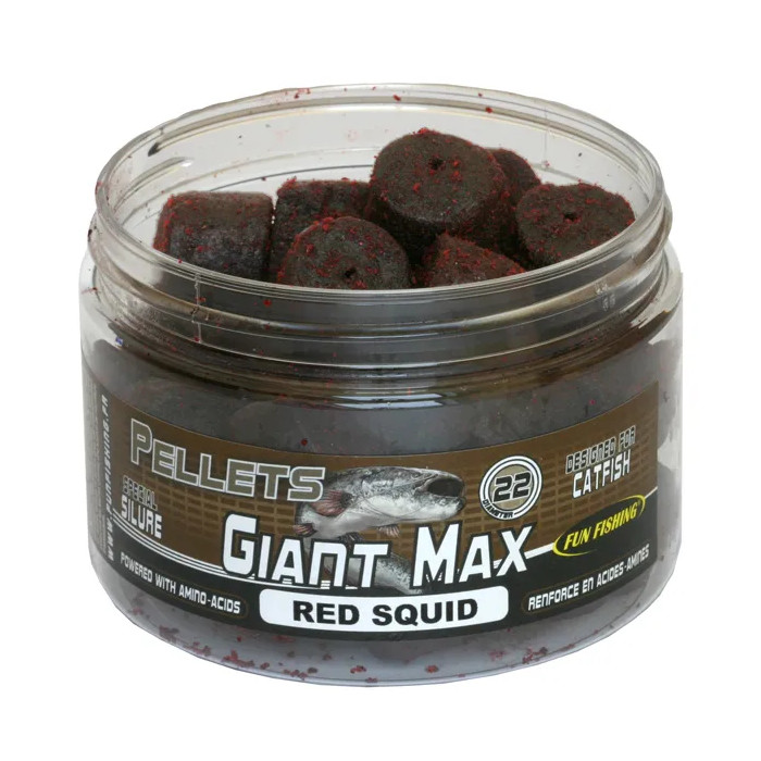 Giant Max Fun Fishing Pellets, durchbohrt 250gr 22mm Red Squid 1