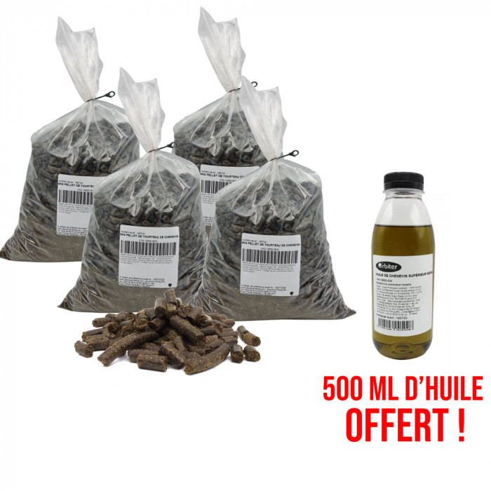 4 X 3kg Chenevis Meal Pellet + Oil 1