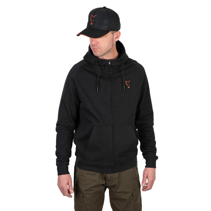 Fox collectie lw hoody - zwart oranje 1