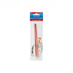 Surfcasting red broom 2 hooks n°2