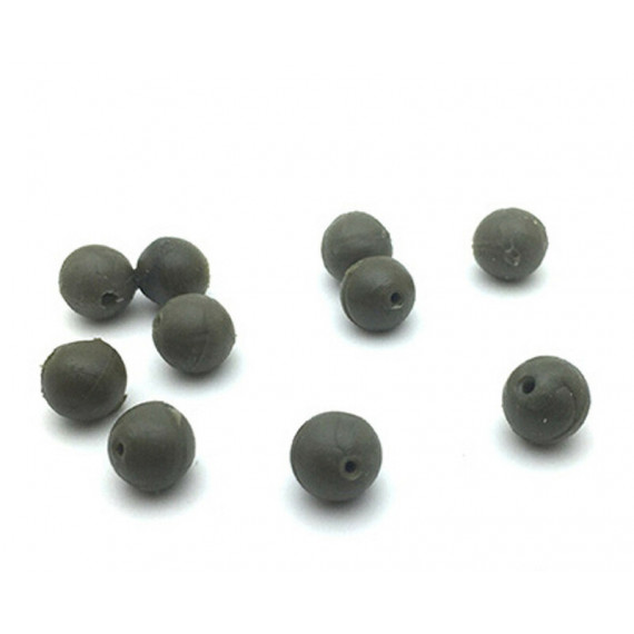 10 perles caoutchouc Olive Dk tackle 1