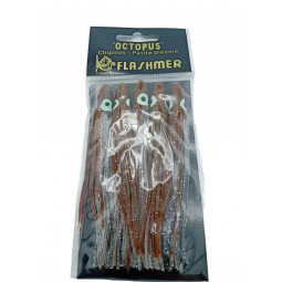 5 Flashmer-Oktopus 11 cm natur mit Glitter