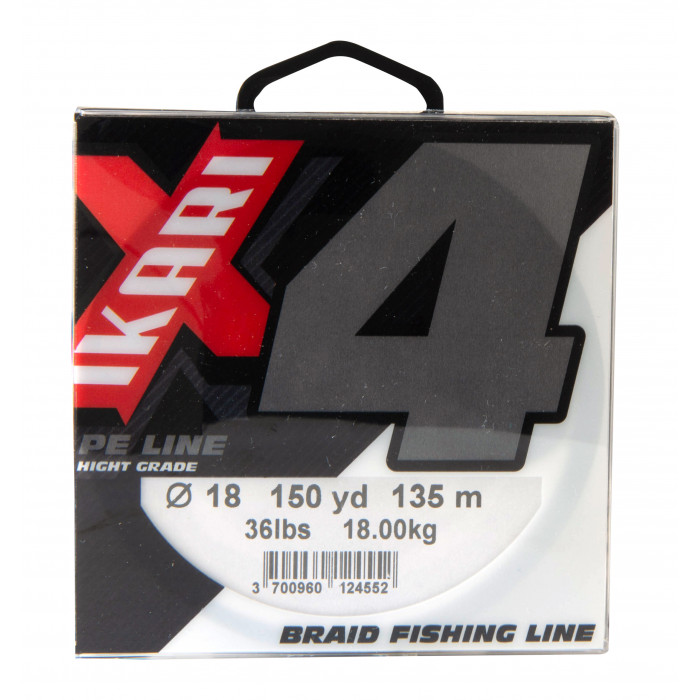 Ikari 4-strand grey braid 135m 1